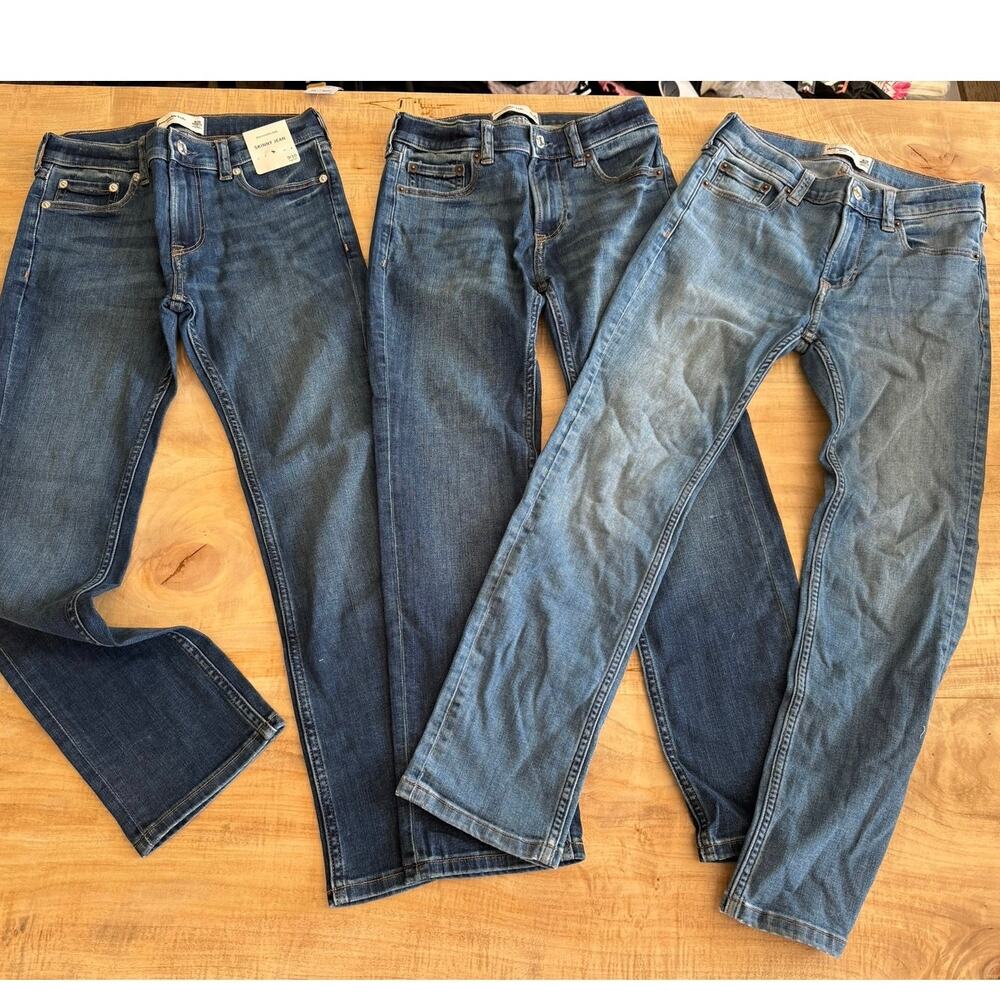Abercrombie skinny jean bundle size 9/10, adjustable waist dark and light denim